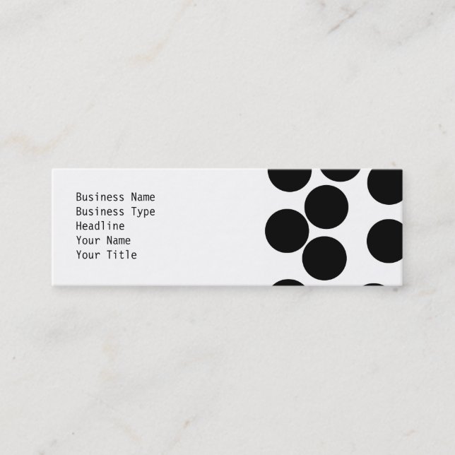 Big Dots. Black and White Pattern. Mini Business Card (Front)