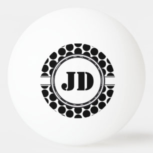 BIG DOTS black + your backgr. & text Ping Pong Ball
