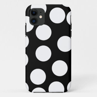 Big Dots in Black and White. iPhone 11 Case