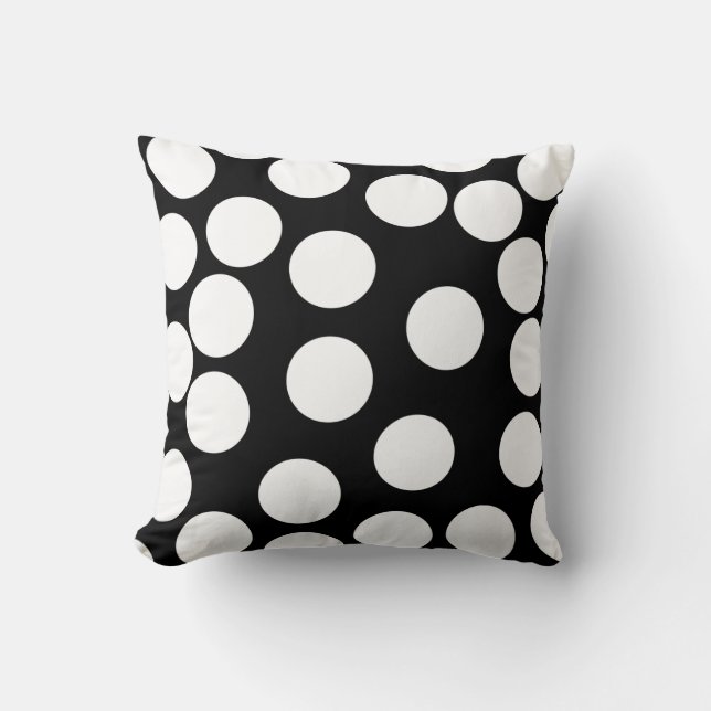 Big Dots in Black and White. Cushion (Front)