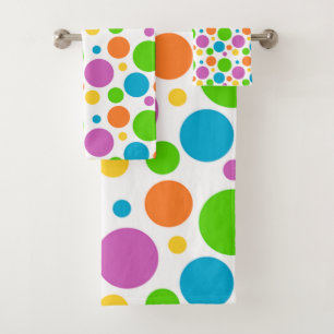 Big Dots Polka Dots on Bathroom Towel Set