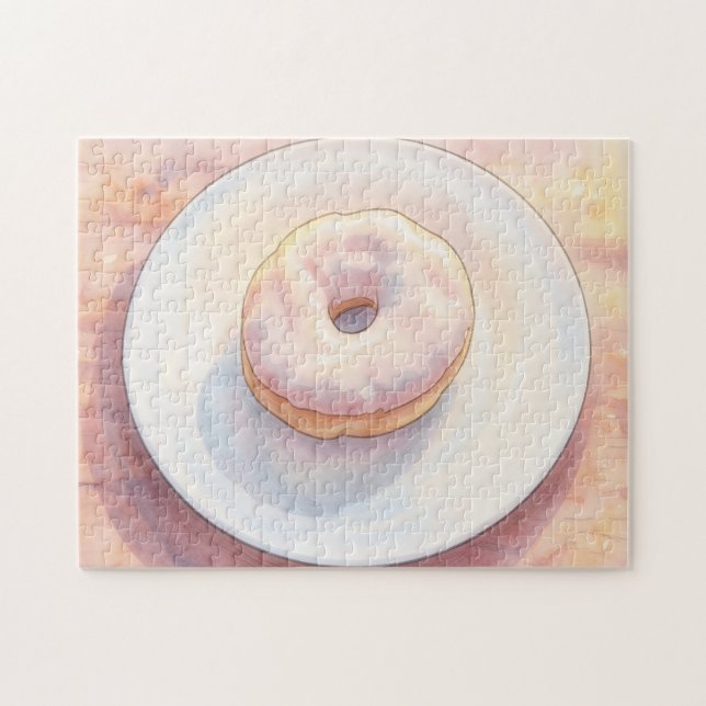 Big Doughnut on a Plate Art Puzzle (Horizontal)