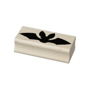 big ear bat silhouette art stamp