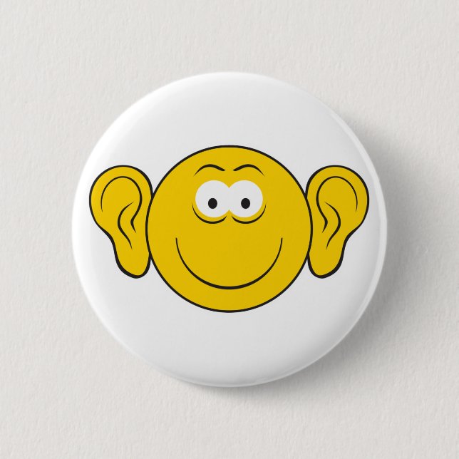 Big Ears Face 6 Cm Round Badge (Front)