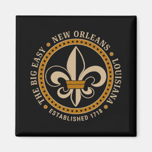 Big Easy New Orleans Louisiana Fleur De Lis Establ Magnet