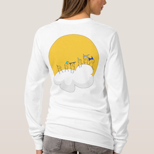 Big elf sitting on a cloud, long sleeve t-shirt (Back)
