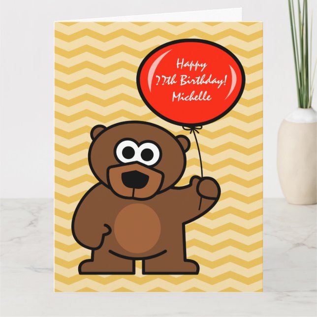 Big extra large Birthday card for kids with name (Front)