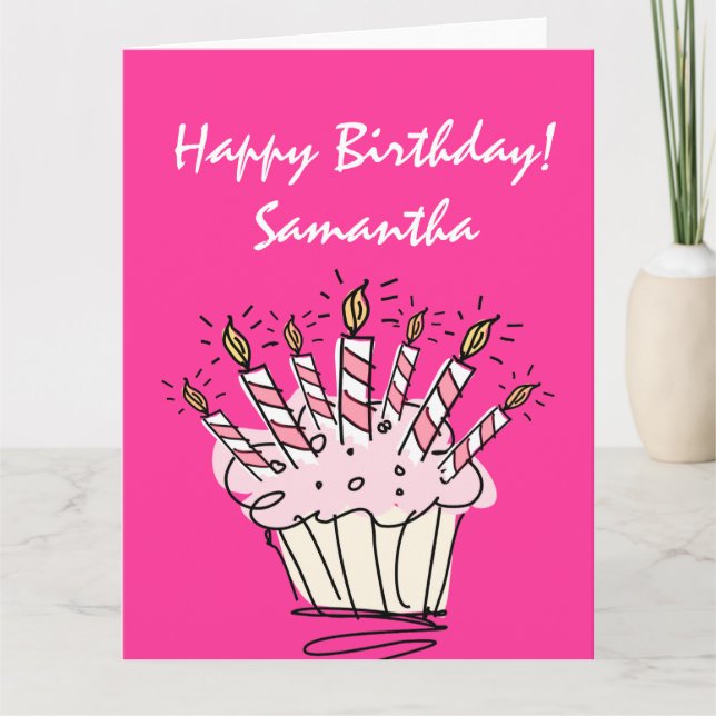 Big extra large Birthday card for women with name (Front)