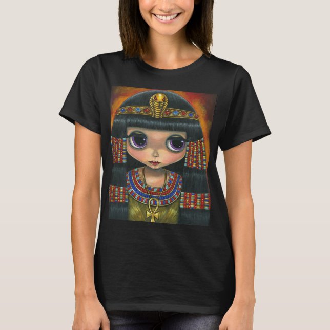 Big Eye Cleopatra Doll with Snake Headpiece T-Shirt (Front)