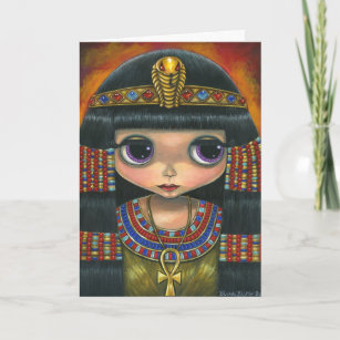 Big Eye Cleopatra with Snake Headpiece and Ankh Card