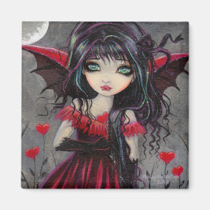 Big Eye Cute Red Heart Gothic Vampire Fairy Art Magnet