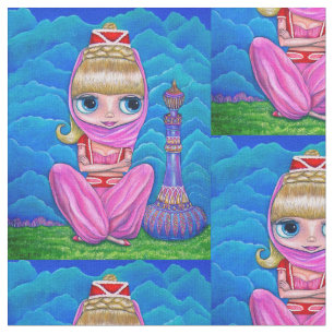 Big Eye Genie Doll Belly Dancer Girl in Pink Cute Fabric