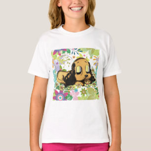 big eye sleeping Puppy Dog Cartoon Animal Art    T T-Shirt