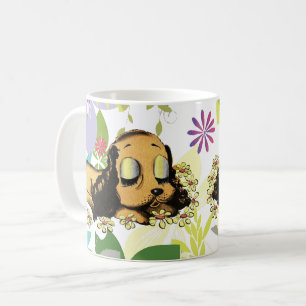 big eye sleeping Puppy Dog Cartoon Animal Art Th Coffee Mug