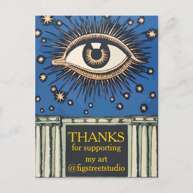 Big Eye Thanks, edit text Postcard (Front)
