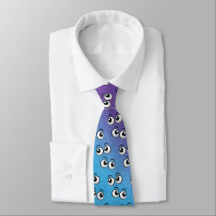 Big Eyeballs On Gradient Rainbow Background Tie