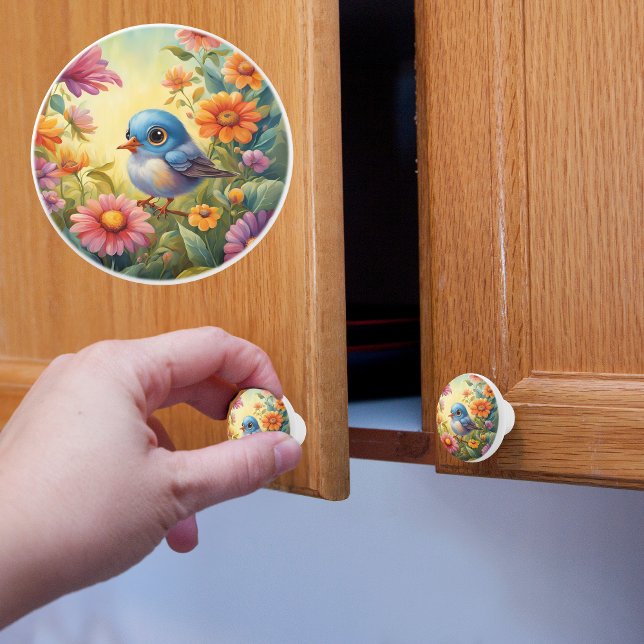 Big Eyed Baby Bird Ceramic Knob (Creator Uploaded)
