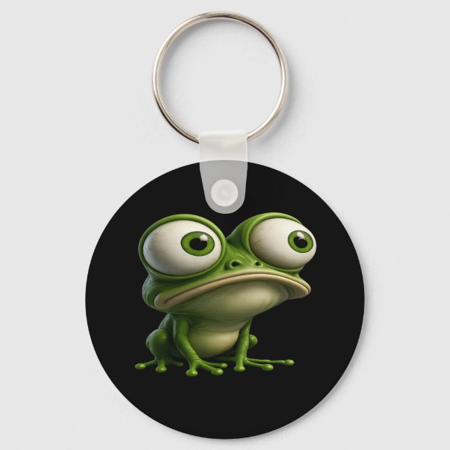 Big-Eyed Cartoon Frog Key Ring (Front)