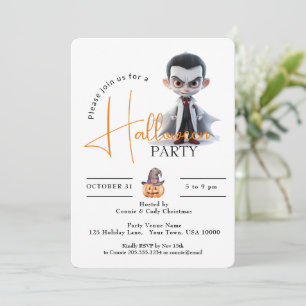 BIG EYED DRACULA, HALLOWEEN PARTY INVITATION