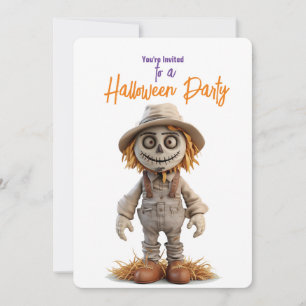 BIG EYED HALLOWEEN SCARECROW Party  Invitation