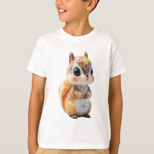 Big Eyed Squirrel Forest Friend Kids T-Shirt