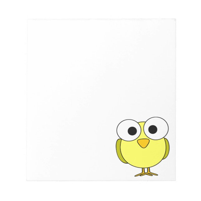 Big Eyed Yellow Bird Notepad (Front)