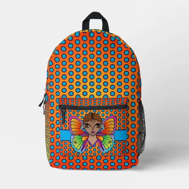 Big Eyes and Polka Dots Print Cut backpack (Front)