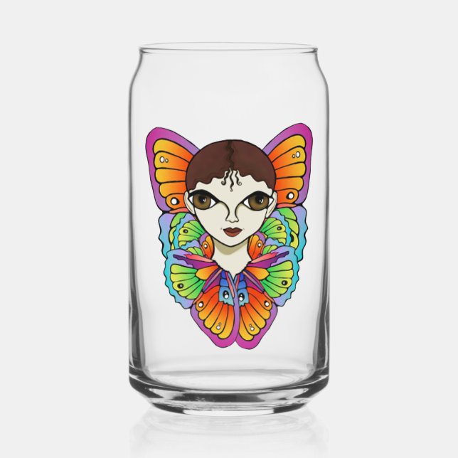 BIG EYES & BUTTERFLY CAN GLASS (Front)