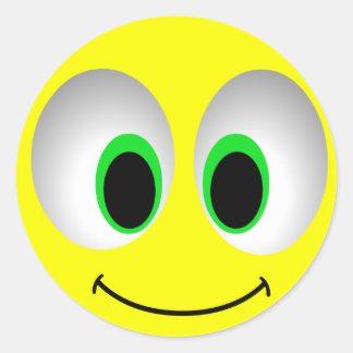 BIG EYES FACE CLASSIC ROUND STICKER