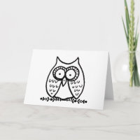 Big Eyes Funny Cartoon Owl Drawing