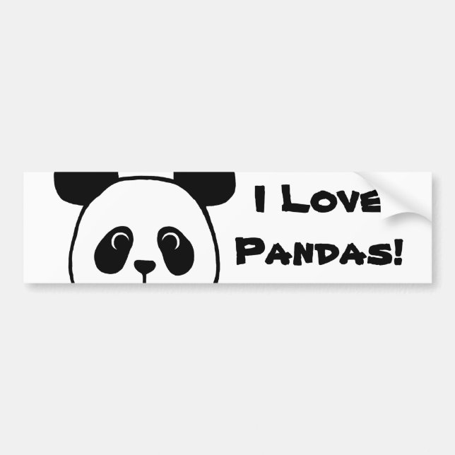 Big Face Panda Cartoon Bumper Sticker (Front)