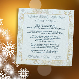 Big Family Christmas Dinner Menu Template