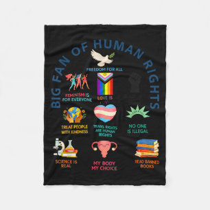Big Fan of Human Rights _ Freedom for All Equality Fleece Blanket