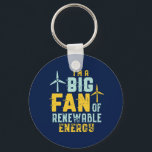 Big Fan of Renewable Energy Funny Wind Power Puns Key Ring<br><div class="desc">I'm A Big Fan of Renewable Energy. Funny and humourous pun design for those who support save and sustainable renewable energy sources. Cool vintage and distressed merchandise for engineers and technician working with wind turbines. Perfect for Renewable Energy Awareness Campaign to support the use of wind energy to generate electricity....</div>