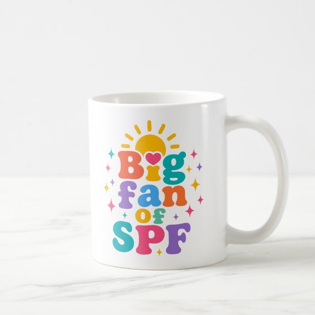 Big Fan of SPF Summer Sun Protection Coffee Mug (Right)