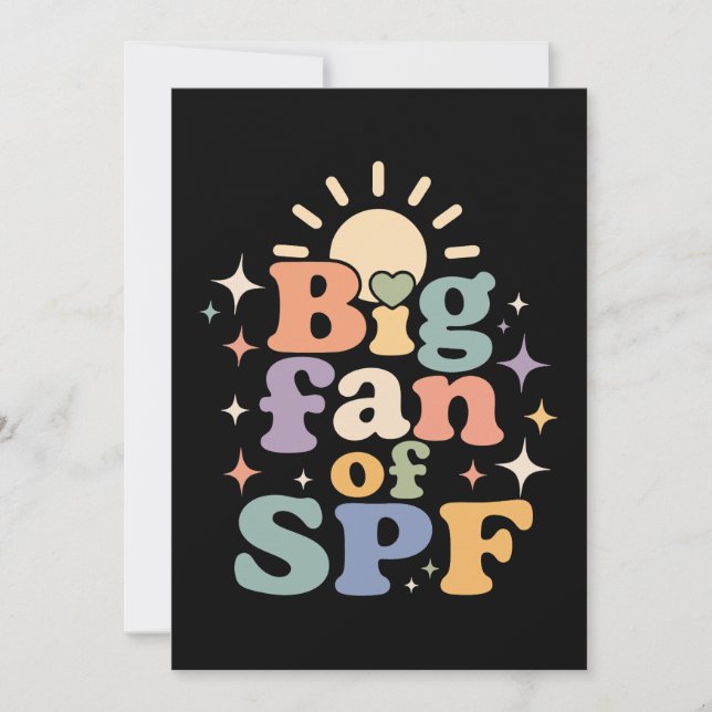 Big Fan of SPF Summer Sun Protection Invitation (Front)