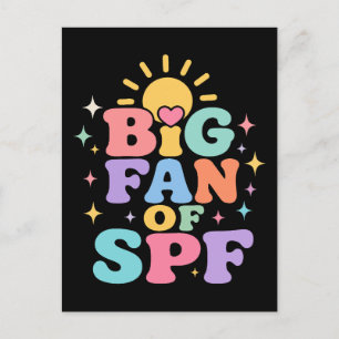 Big Fan of SPF Summer Sun Protection Postcard