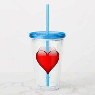 Big Fat Glossy Heart Shape Acrylic Tumbler