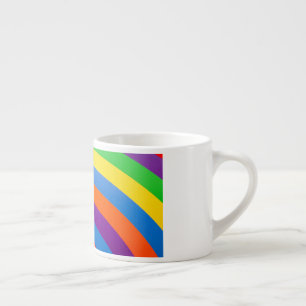 BIG FAT RAINBOW STRIPES CIRCLES ESPRESSO CUP