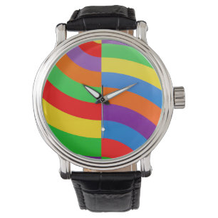 BIG FAT RAINBOW STRIPES CIRCLES     WATCH