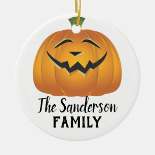 Big Fat Silly Pumpkin Custom Family Halloween Tree Ceramic Tree Decoration