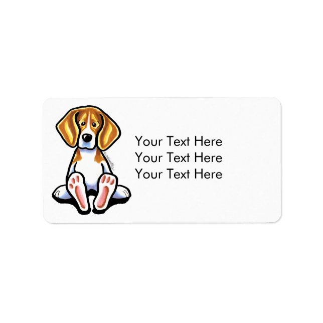 Big Feet Beagle Off-Leash Art™ Medium Label (Front)