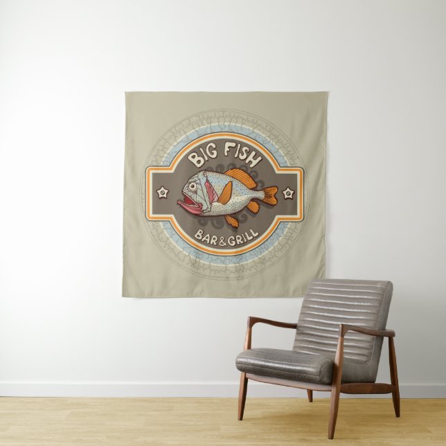 Big Fish Bar And Grill Poster Tapestry (In Situ (Horizontal))