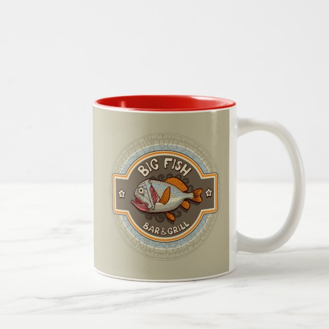 Big Fish Bar And Grill Poster Two-Tone Coffee Mug (Right)