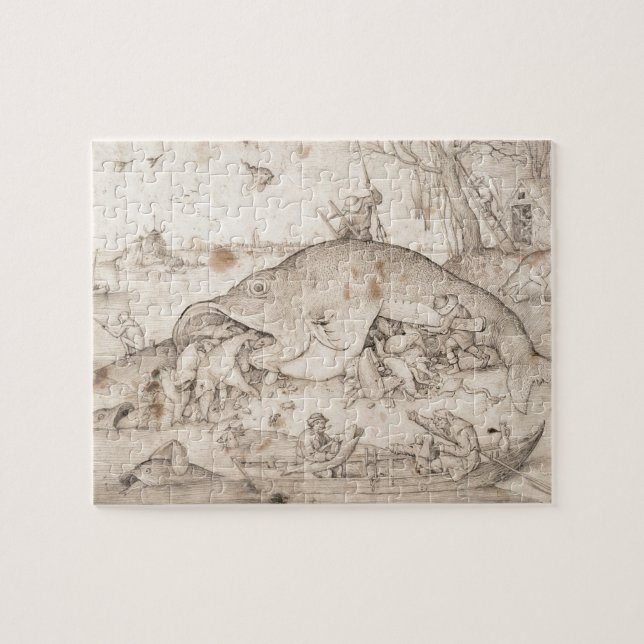 Big Fish Eat Little Fish by Pieter Bruegel Jigsaw Puzzle (Horizontal)
