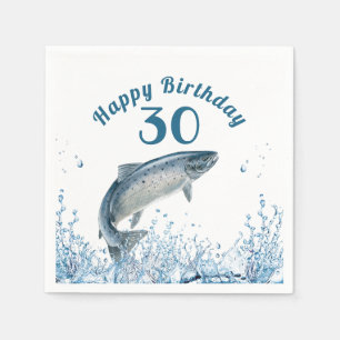 Big Fish In Water 30th Birthday Party Napkins