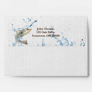 big fish jumping in water envelope