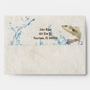 big fish jumping out of water envelope