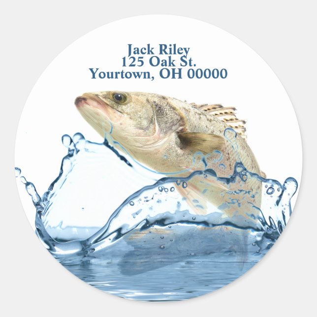 Big fish out of water classic round sticker (Front)