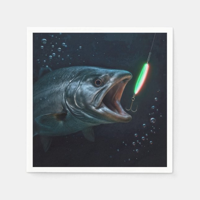 Big Fish with Neon Lure Napkin (Front)